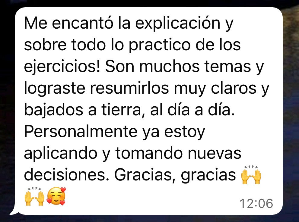 Testimonio real de WhatsApp